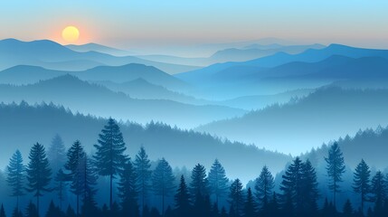 mountain, landscape, sky, sunset, fog, mountains, nature, sunrise, forest, cloud, clouds, hill, morning, mist, sun, view, winter, valley, tree, dawn, snow, hills, travel, peak, light