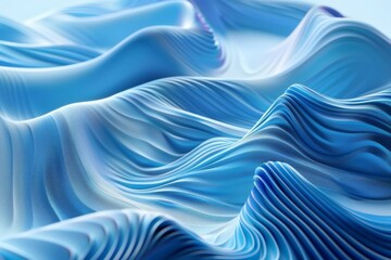 Obraz premium Vibrant abstract 3D blue graphic waves creating a stunning visual experience, perfect for modern design projects, backgrounds, and artistic presentations that showcase fluid motion and dynamic shapes.