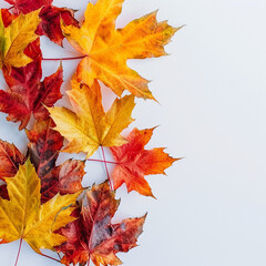 Fototapeta premium autumn leaves border, maple leaves