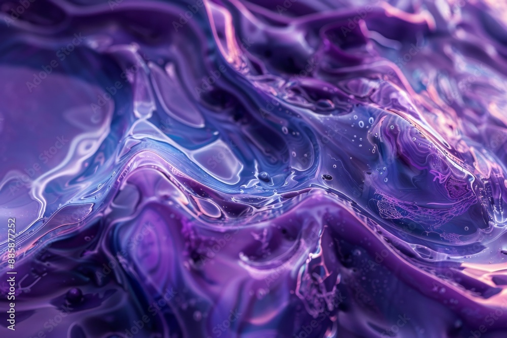Aufkleber fascinating 3d fluid textures in vibrant purple and blue colors, showcasing dynamic patterns and smo