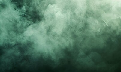 Obraz premium Abstract Green Smoke Background with Spotlight