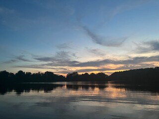 sunset over the lake