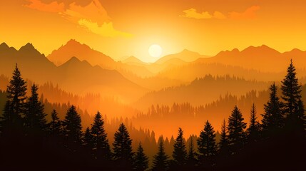 Obraz premium mountain, landscape, sky, sunset, fog, mountains, nature, sunrise, forest, cloud, clouds, hill, morning, mist, sun, view, winter, valley, tree, dawn, snow, hills, travel, peak, light