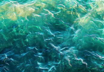 Abstract Teal, Blue, and Green Water Texture Background