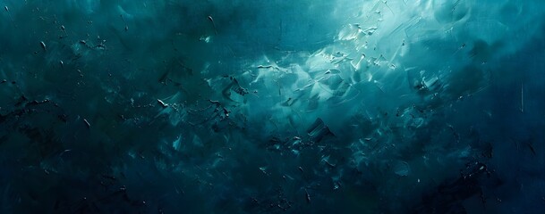 Abstract Teal Green And Dark Blue Painted Texture