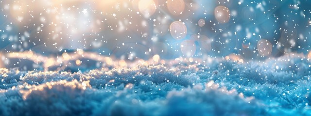 Obraz premium Abstract Winter Background With Snow And Bokeh Lights