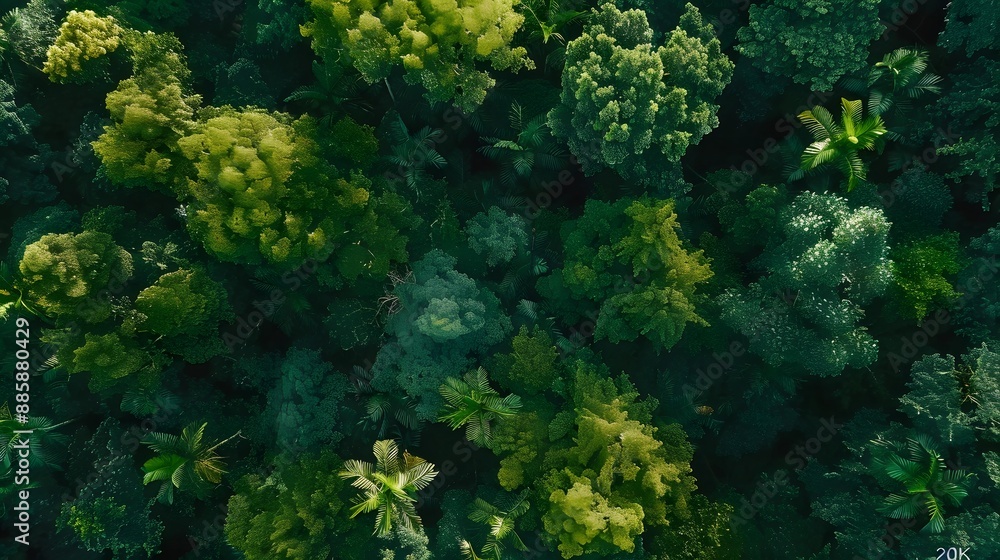 Wall mural Aerial View of Lush Rainforest Canopy