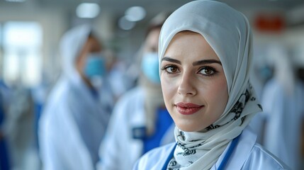 Confident Muslim Female Doctor in a Hospital