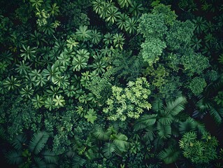 Aerial View of Lush Tropical Rainforest Canopy