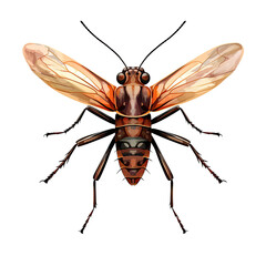 Fototapeta premium An illustration of a brown-bodied insect with wings