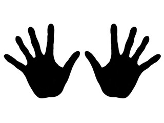 Obraz premium 手のひら（両手）シルエット