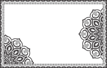 abstract vintage border pattern decorated with mandalas