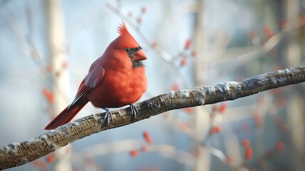 Cardinal on Snowy Branch
