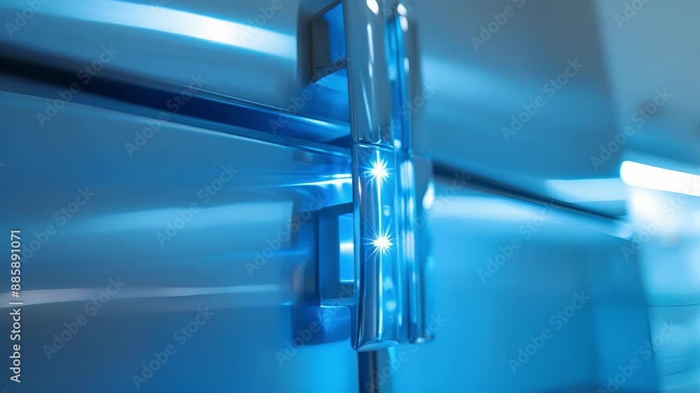 Poster an upclose view of the smart refrigerators energysaving features such as motion sensors that automat