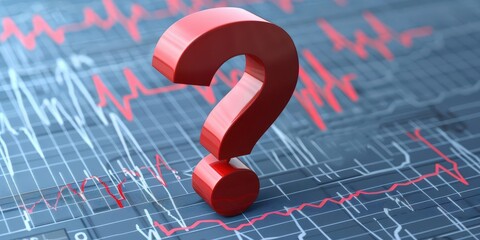 3D question mark with a medical chart background No people