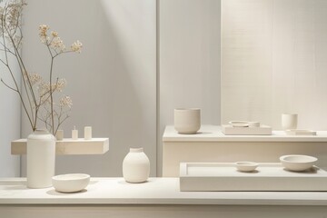 Clean and simple product display with neutral tones and sleek design