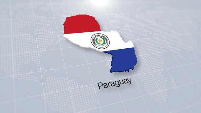 Paraguay map presentation displayed on a modern clean white background.