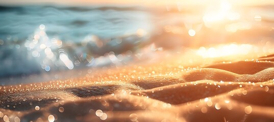 Blurred Beach Background with Sunlight