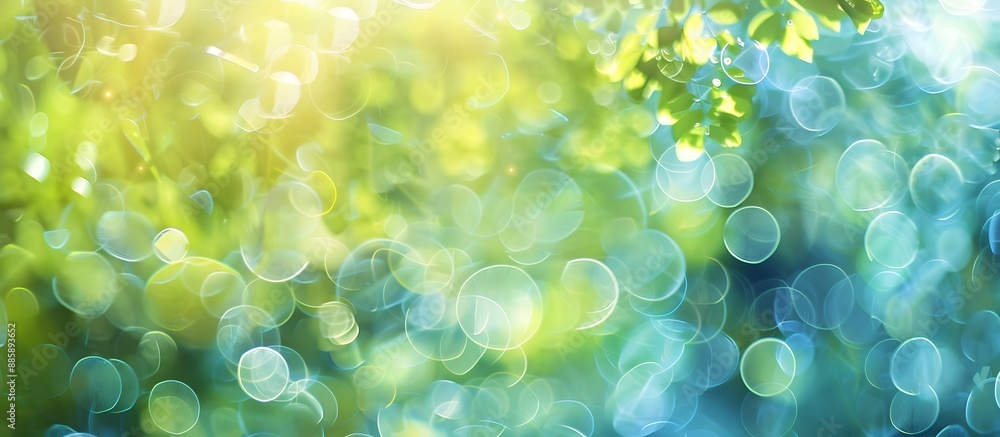 Canvas Prints Abstract Bokeh Background with Green and Blue Colors