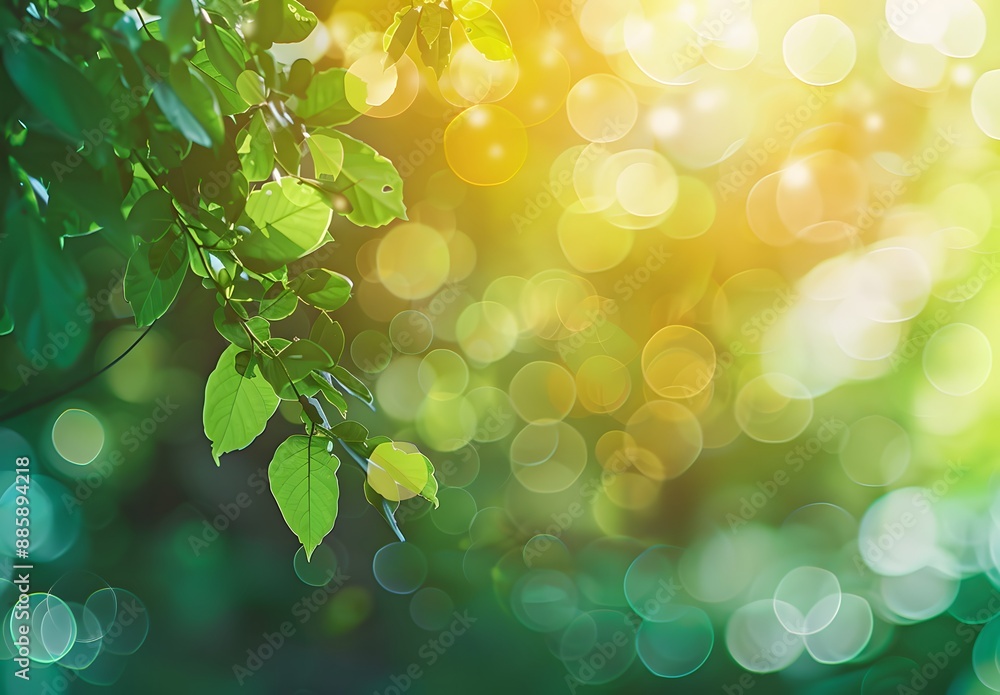 Canvas Prints abstract green bokeh nature background