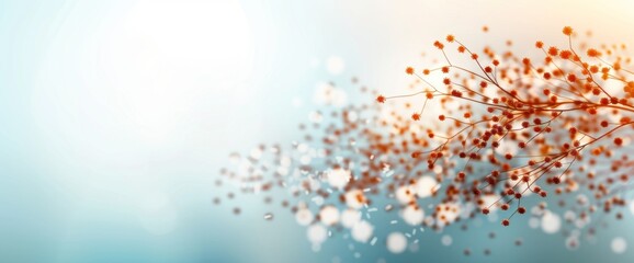 Abstract floral pattern with soft natural lighting, clear copy space