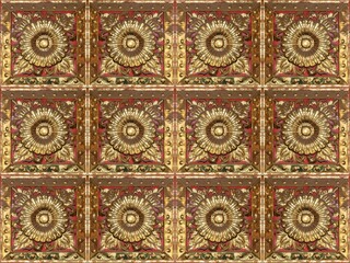 thai pattern on the wall
