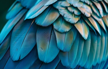 Fototapeta premium Intricate Blue Macaw Feathers Close-Up
