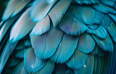 Obraz premium Blue and Teal Macaw Feathers Close-Up