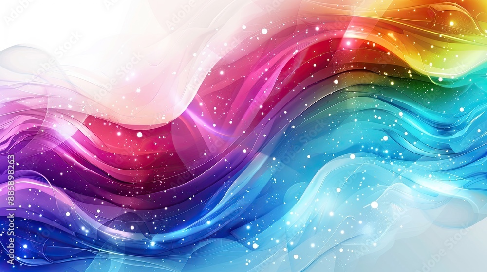 Poster abstract colorful wave design with sparkles. this image is perfect for backgrounds, websites, or any