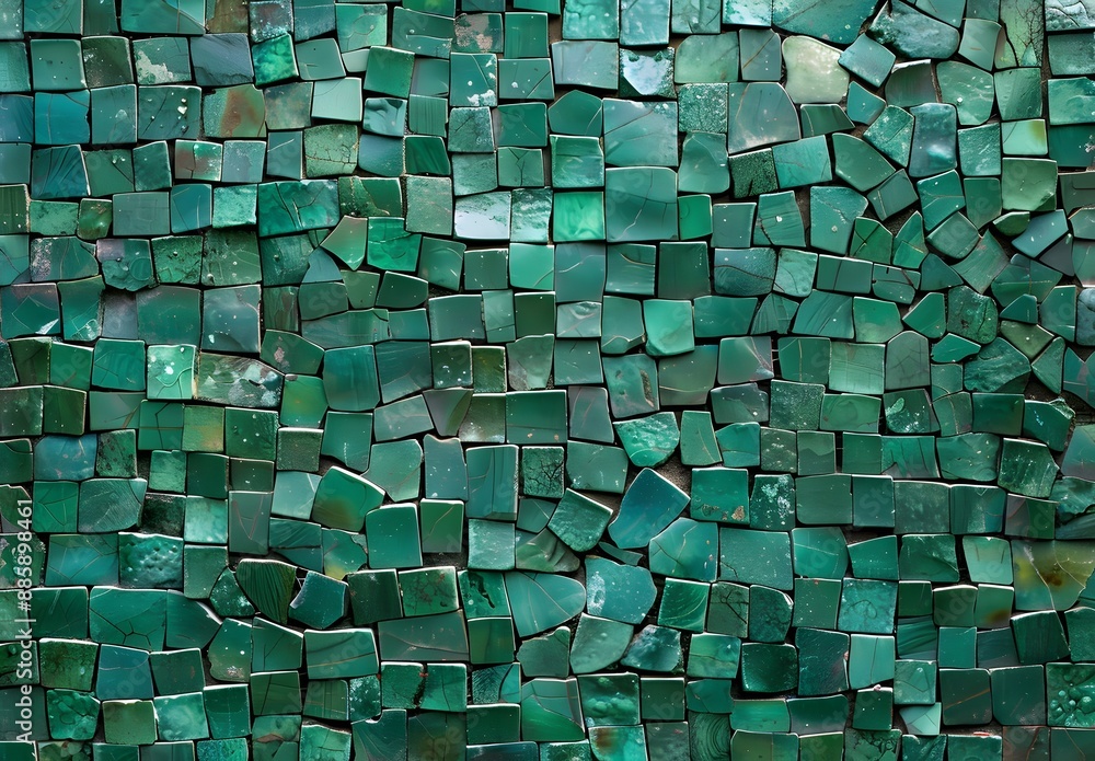 Wall mural Emerald Green Mosaic Tile Wall Texture