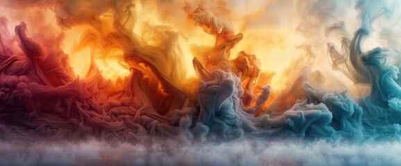 Fototapeta premium Lava-inspired abstract art, colorful, spacious copy space, natural lighting