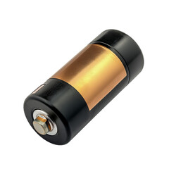 Cylindrical Battery Isolated on Black