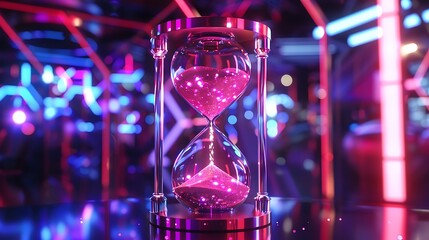 Hourglass with Neon Lights.