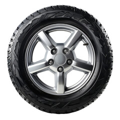 Obraz premium New Car Tire Isolated on Black