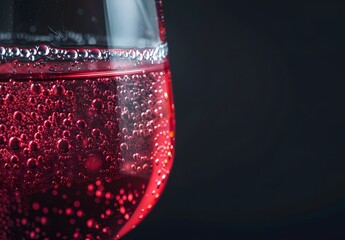 Close-up of Red Wine in Glass with Condensation