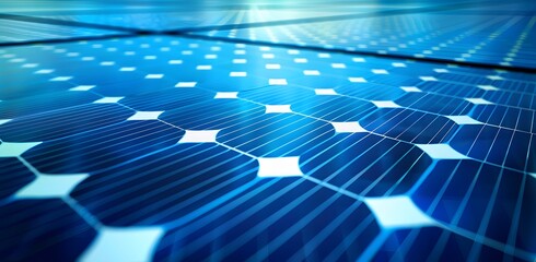 Obraz premium Close-Up Blue Solar Panel Abstract Texture
