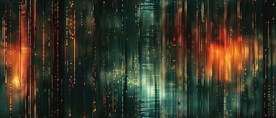 seamless pattern, Abstract digital background with vertical lines and glowing lights in vibrant shades, perfect for futuristic or technology-themed designs.