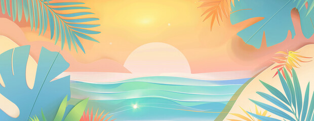 summer background with palm trees