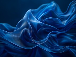 Fototapeta premium Abstract Blue Fabric Waves - High Resolution Photography