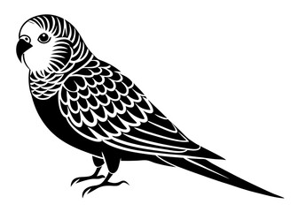 Budgerigar silhouette vector illustration 