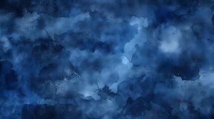 Obraz premium Dark Blue Watercolor Background, Moody & Atmospheric