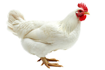 White Rooster on Black Background