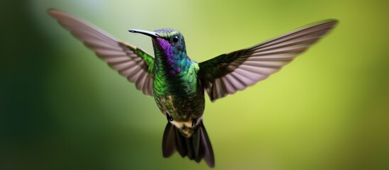 Hummingbird in Flight - Vibrant Colors