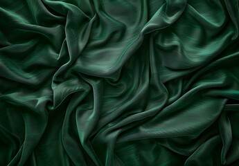 Fototapeta premium Dark Green Fabric Drape Texture Background