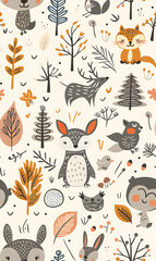 cartoon 2d illustrator doodle pattern, cute pattern in graphic seamless pattern