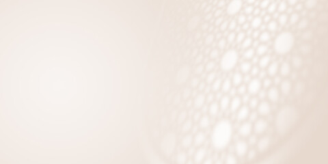 Abstract Arabesque shadow background with traditional ornament, ramadan islamic design. Beige background.