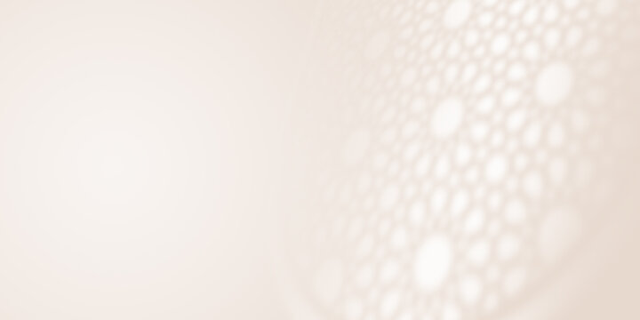 Abstract Arabesque shadow background with traditional ornament, ramadan islamic design. Beige background.