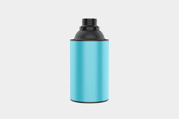 Matte Metallic Aerosol Can Mockup Isolated On White Background. 3d illustration
