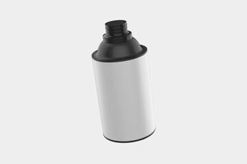 Matte Metallic Aerosol Can Mockup Isolated On White Background. 3d illustration