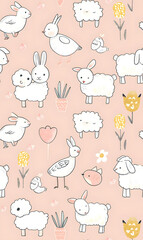 cartoon 2d illustrator doodle pattern, cute pattern in graphic seamless pattern